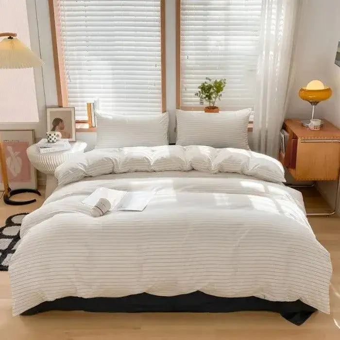 nordic-classic-stripe-pattern-bedding-set-modern-boho-cotton-bed-duvet-cover-pillow-case-besontique-home-15918 - Besontique Home