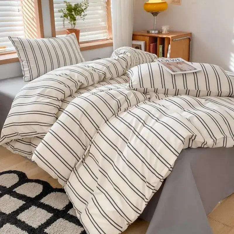 nordic-classic-stripe-pattern-bedding-set-modern-boho-cotton-bed-duvet-cover-pillow-case-besontique-home-87845 - Besontique Home