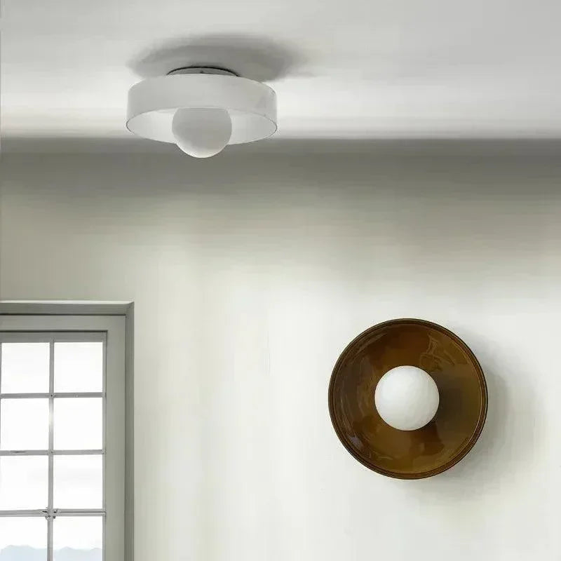 Nordic Color Vitnage Glass Ceiling Lamp │ Modern Minimal Entryway Hallway Hanging Light - Besontique Home