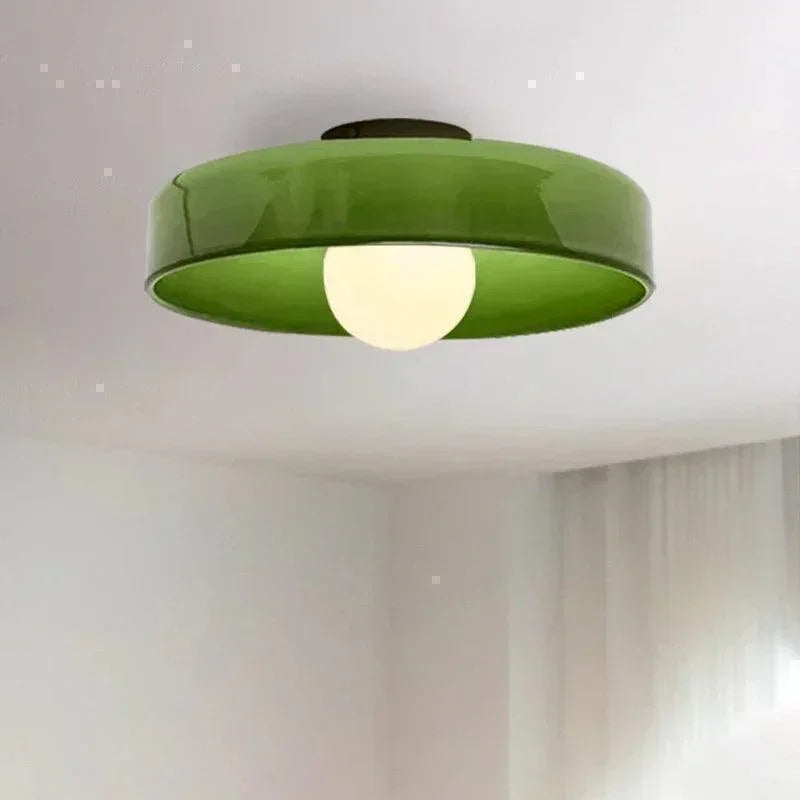 Nordic Color Vitnage Glass Ceiling Lamp │ Modern Minimal Entryway Hallway Hanging Light - Besontique Home