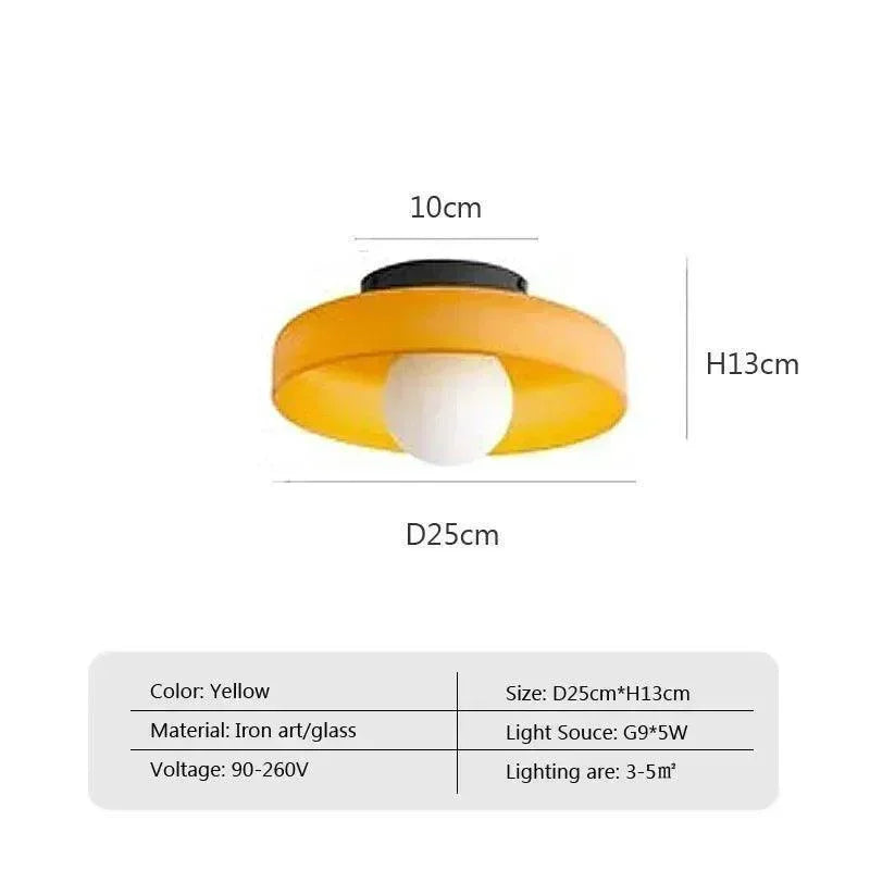 Nordic Color Vitnage Glass Ceiling Lamp │ Modern Minimal Entryway Hallway Hanging Light - Besontique Home