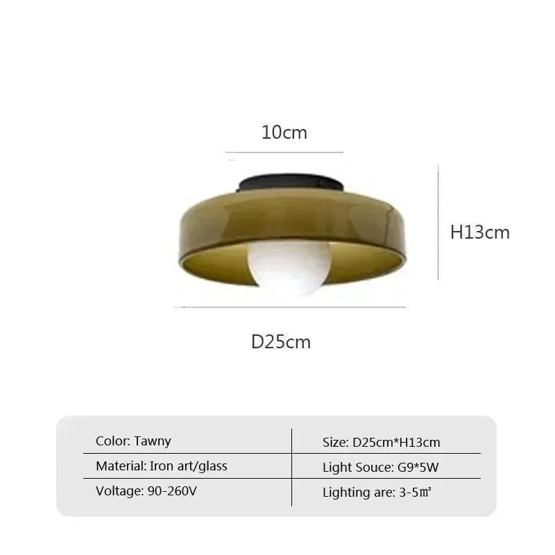 Nordic Color Vitnage Glass Ceiling Lamp │ Modern Minimal Entryway Hallway Hanging Light - Besontique Home