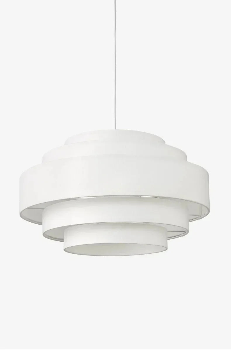 Nordic Fabric White Beige Pendant Big Ceiling Lamp Light - Besontique Home