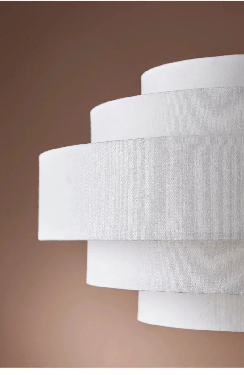 Nordic Fabric White Beige Pendant Big Ceiling Lamp Light - Besontique Home