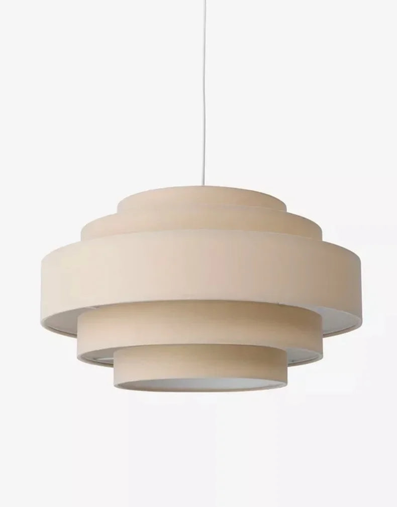 Nordic Fabric White Beige Pendant Big Ceiling Lamp Light - Besontique Home