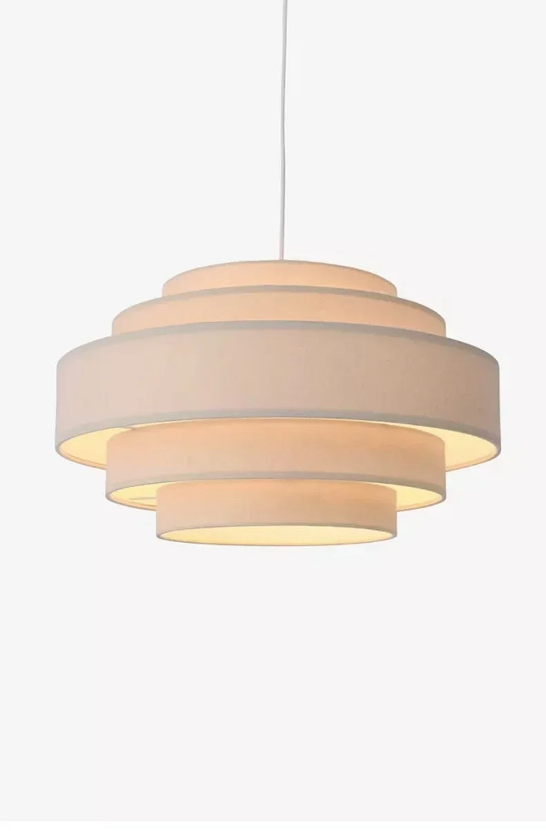 Nordic Fabric White Beige Pendant Big Ceiling Lamp Light - Besontique Home