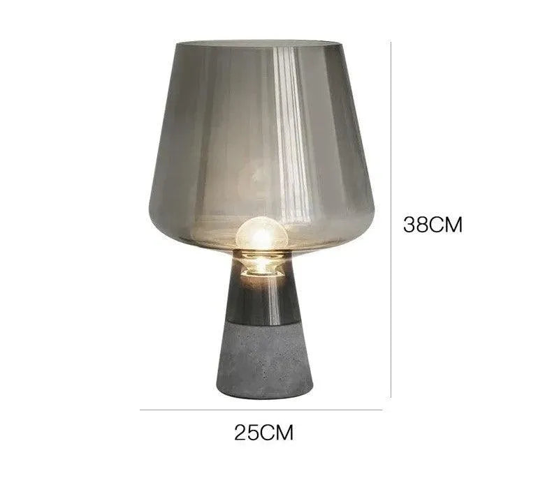 Nordic Glass Cement Table Lamp │ Modern Creative Concrete Desk Lighting in Living Room Bedroom - Besontique Home