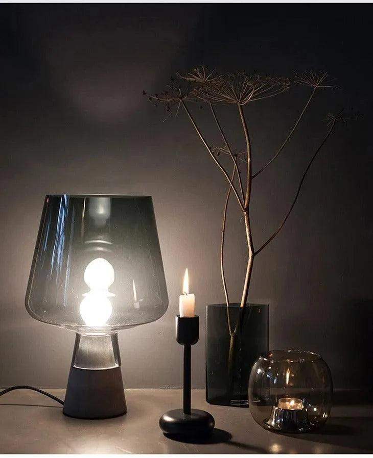 Nordic Glass Cement Table Lamp │ Modern Creative Concrete Desk Lighting in Living Room Bedroom - Besontique Home