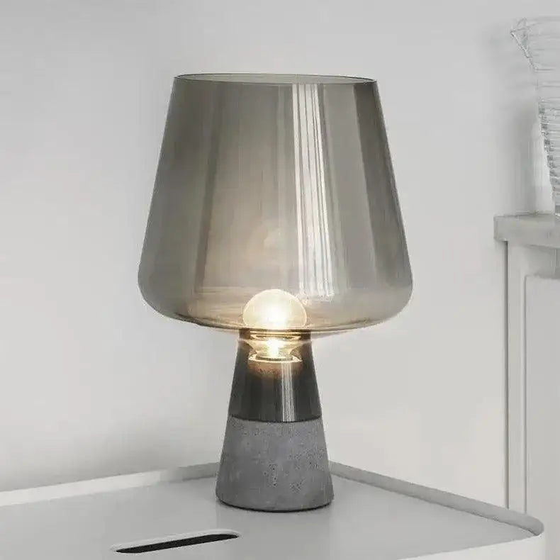 Nordic Glass Cement Table Lamp │ Modern Creative Concrete Desk Lighting in Living Room Bedroom - Besontique Home
