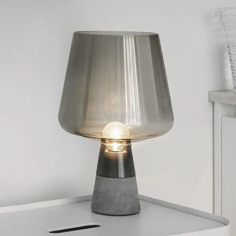 Nordic Glass Cement Table Lamp │ Modern Creative Concrete Desk Lighting in Living Room Bedroom - Besontique Home