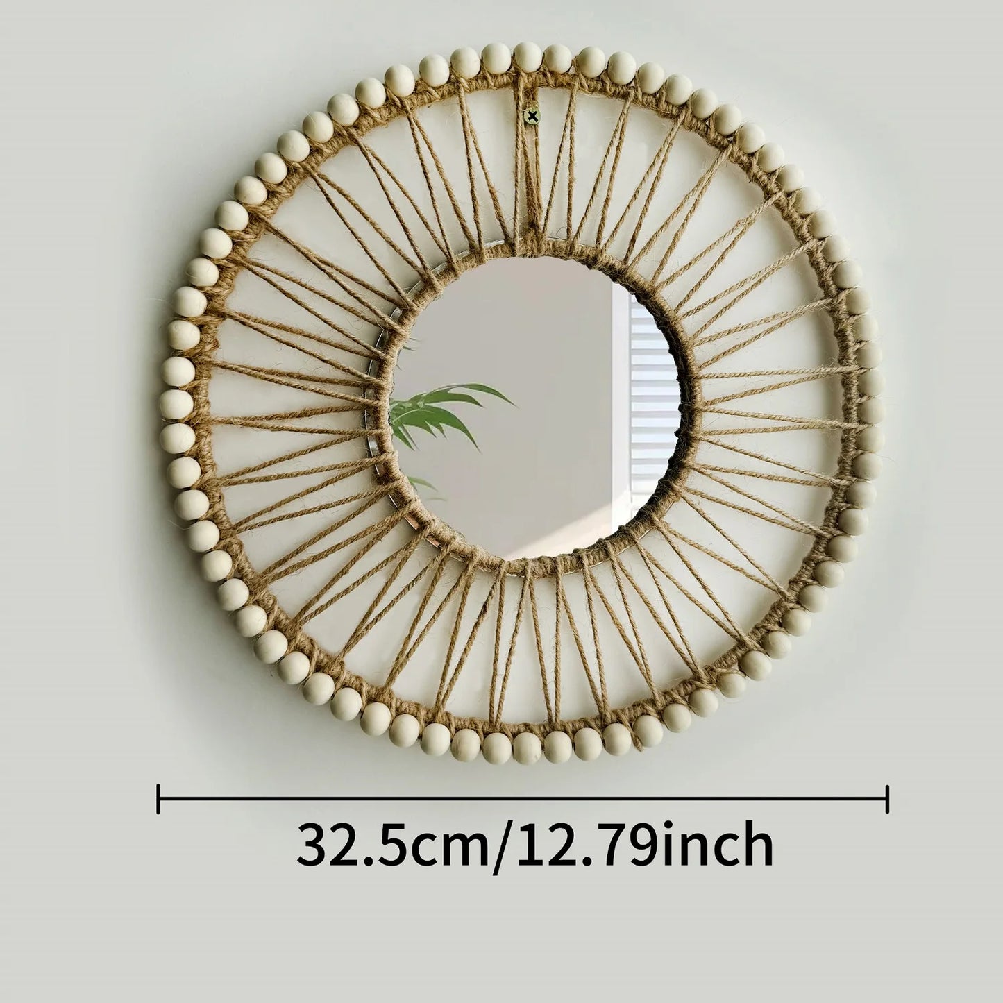 Nordic Hand-Woven Wall Hanging Mirror – Decorative Boho Home Accent - Besontique Home