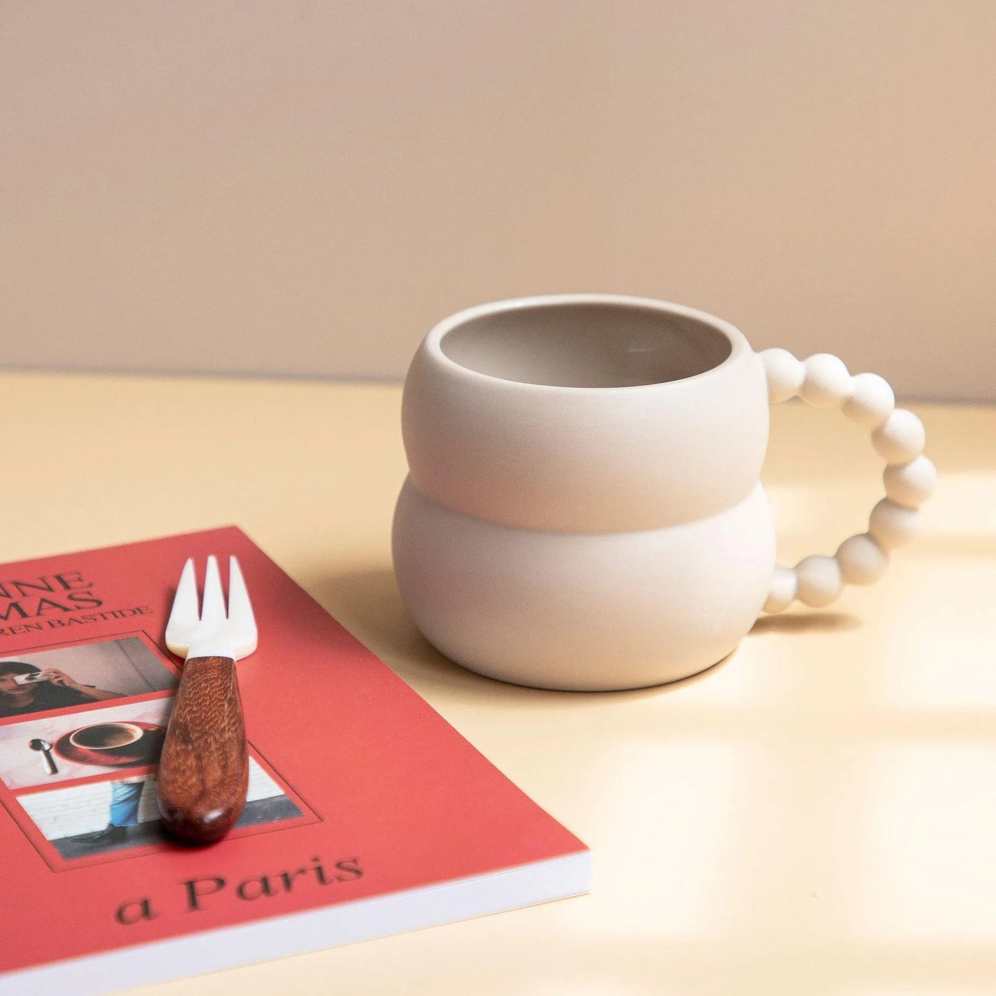 Nordic Home Ceramic Coffee Mug Cup (Beige/Blue/White) │ Handmade Art Milk Tea Cup │ Kitchenware - Besontique Home