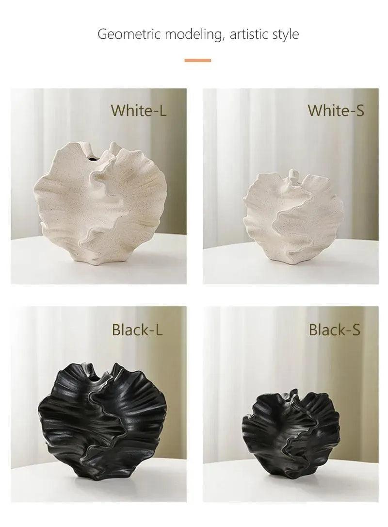 Nordic Minimalist Art Coral Shape Vase │ Ceramic Flower Pampas Grass Pot - Besontique Home