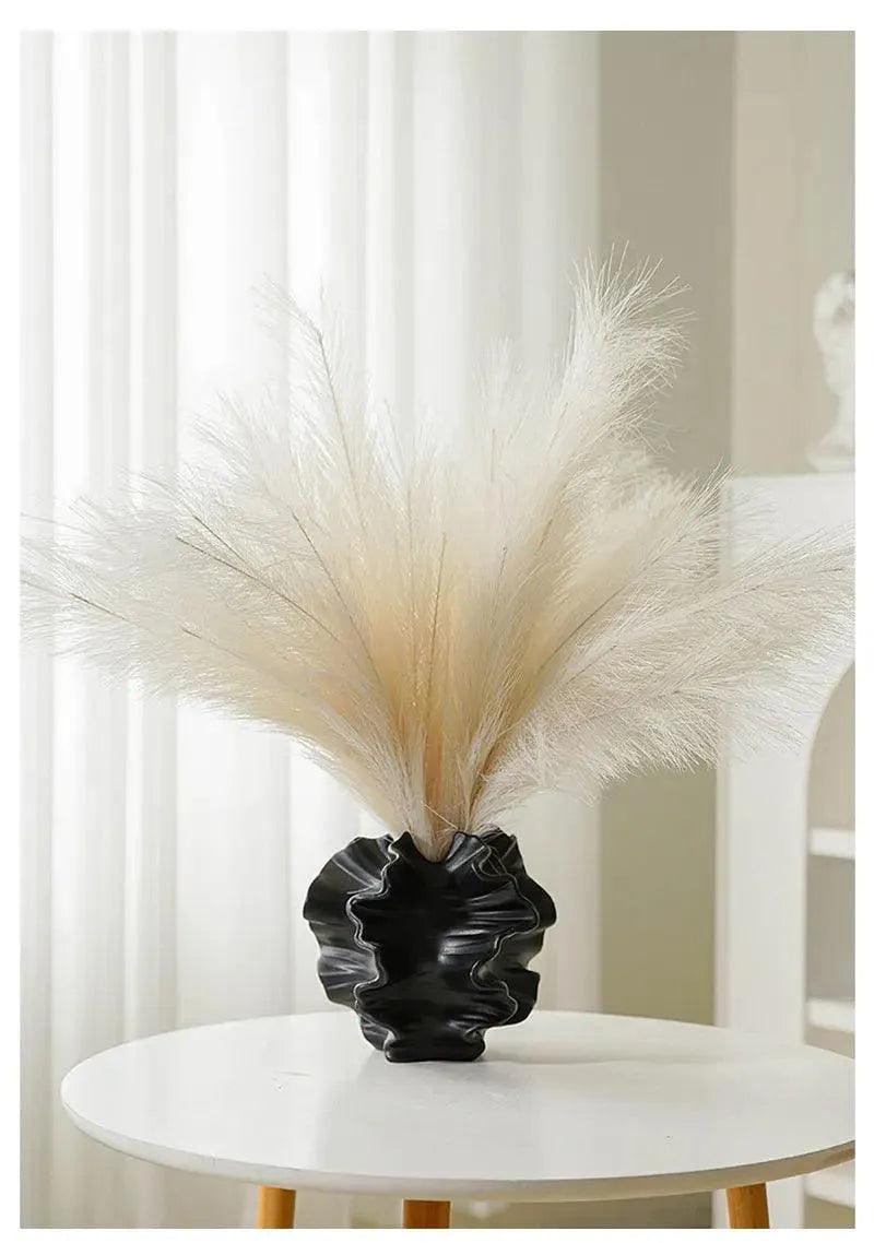 Nordic Minimalist Art Coral Shape Vase │ Ceramic Flower Pampas Grass Pot - Besontique Home
