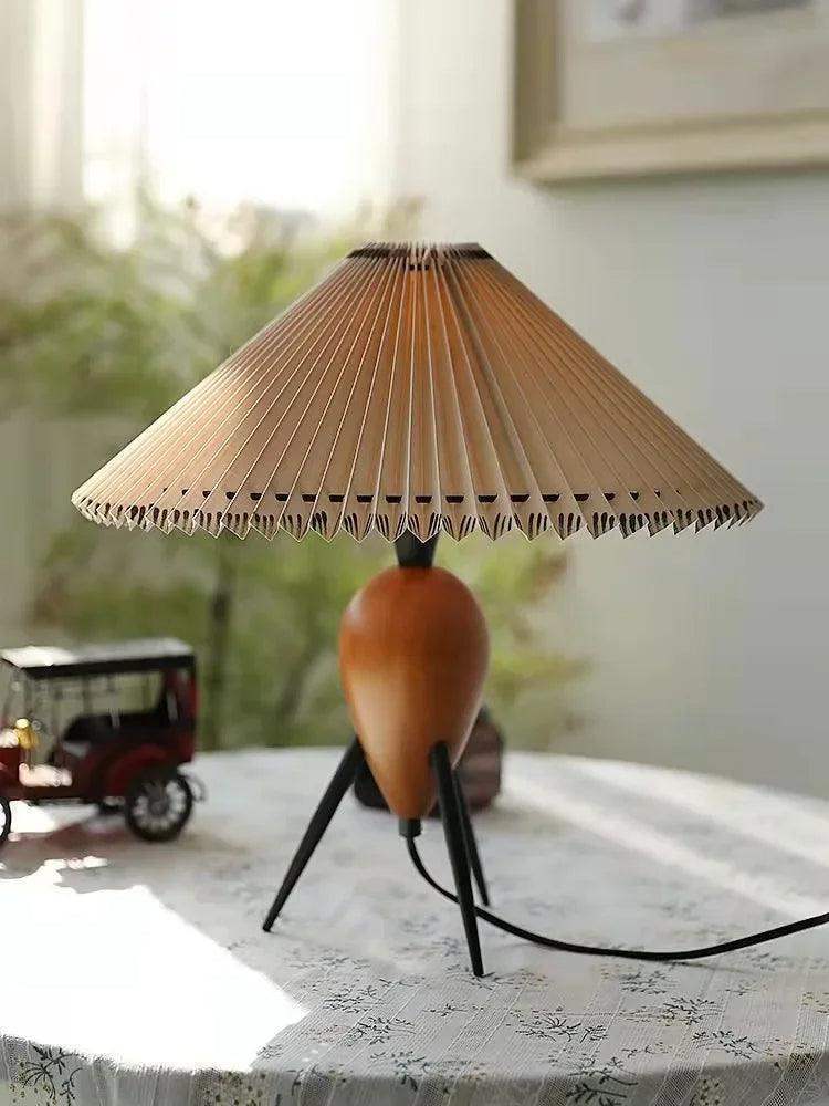 nordic-retro-pleated-table-light-modern-medieval-style-wood-bedside-lamp-besontique-home-10338 - Besontique Home
