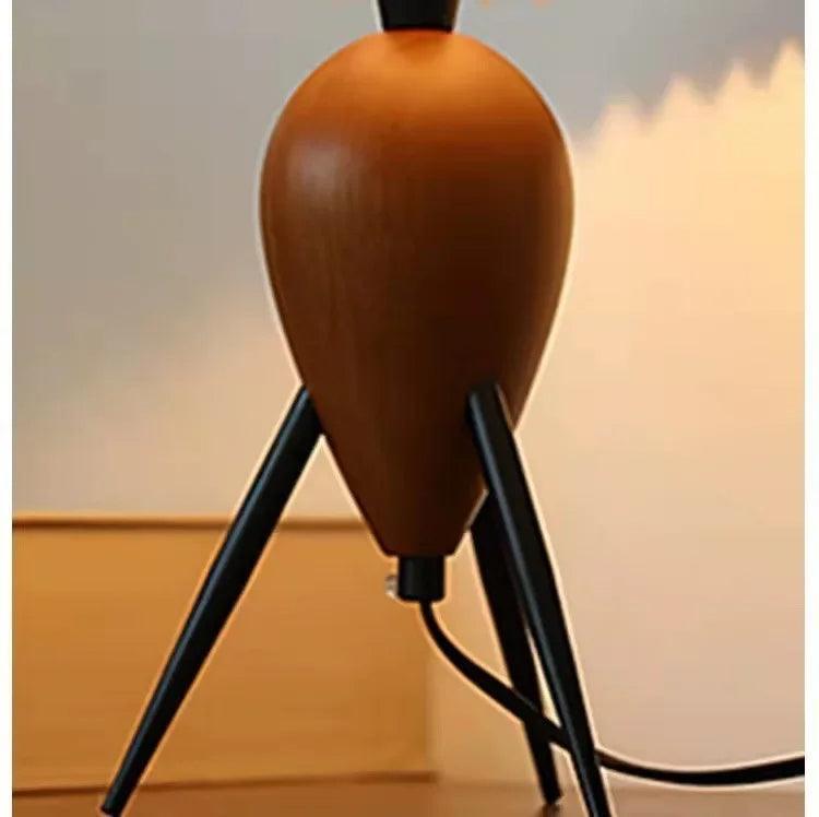 Nordic Retro Pleated Table Light │ Modern Medieval style Wood Bedside Lamp - Besontique Home