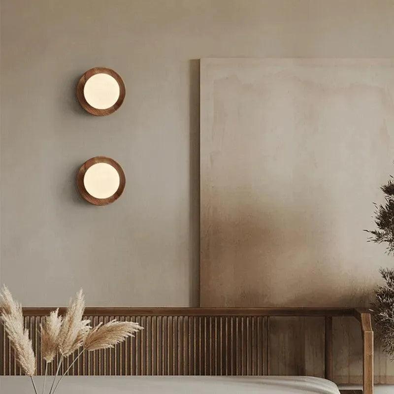 Nordic Retro Wooden Wall Lighting │ Modern LED Indoor Wall Sconces Lamp Light Bedroom Decor - Besontique Home