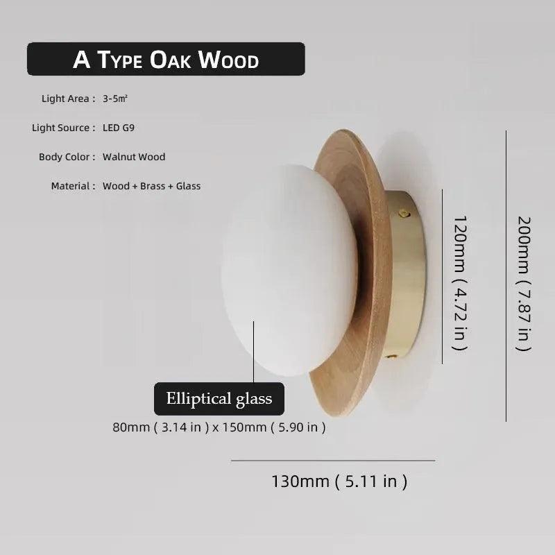 Nordic Retro Wooden Wall Lighting │ Modern LED Indoor Wall Sconces Lamp Light Bedroom Decor - Besontique Home