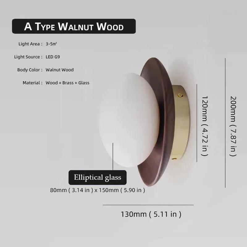 Nordic Retro Wooden Wall Lighting │ Modern LED Indoor Wall Sconces Lamp Light Bedroom Decor - Besontique Home