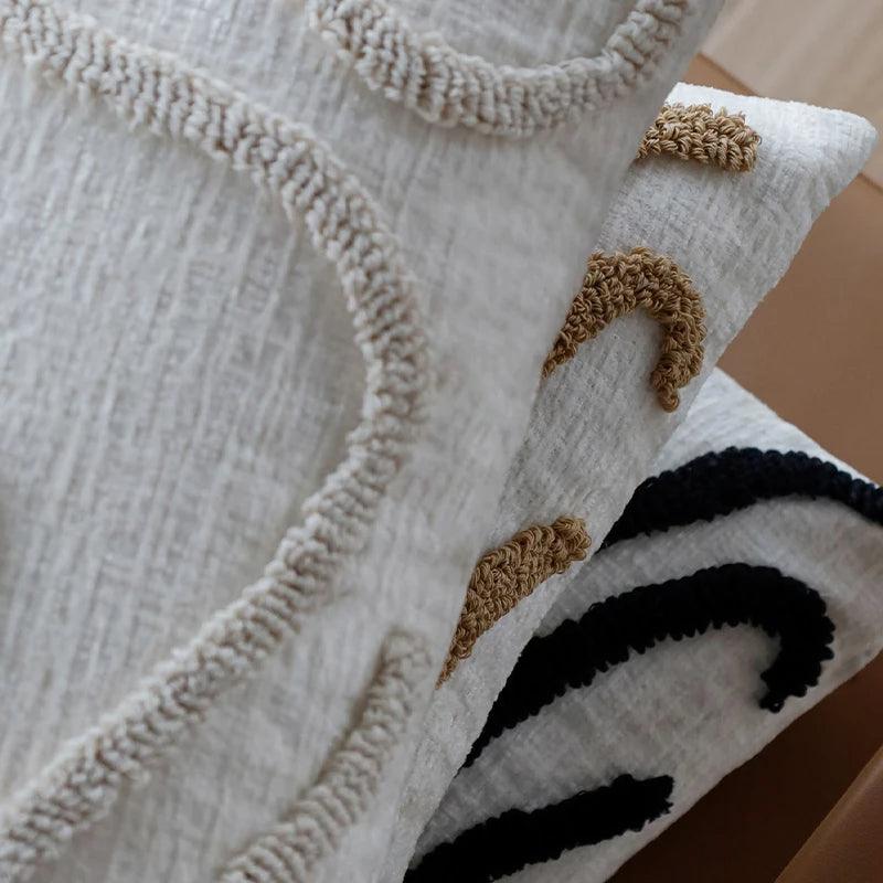 Nordic Simple Line Chenille Cushion Cover │ Minimal Tufted Throw Pillow Covers - Besontique Home