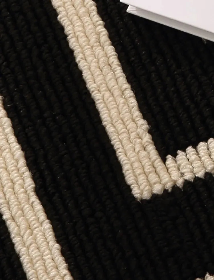 Nordic Style Black White Geometric Bedroom Floor Mat │ Classic Stripe Anti-slip Rug Doormat - Besontique Home