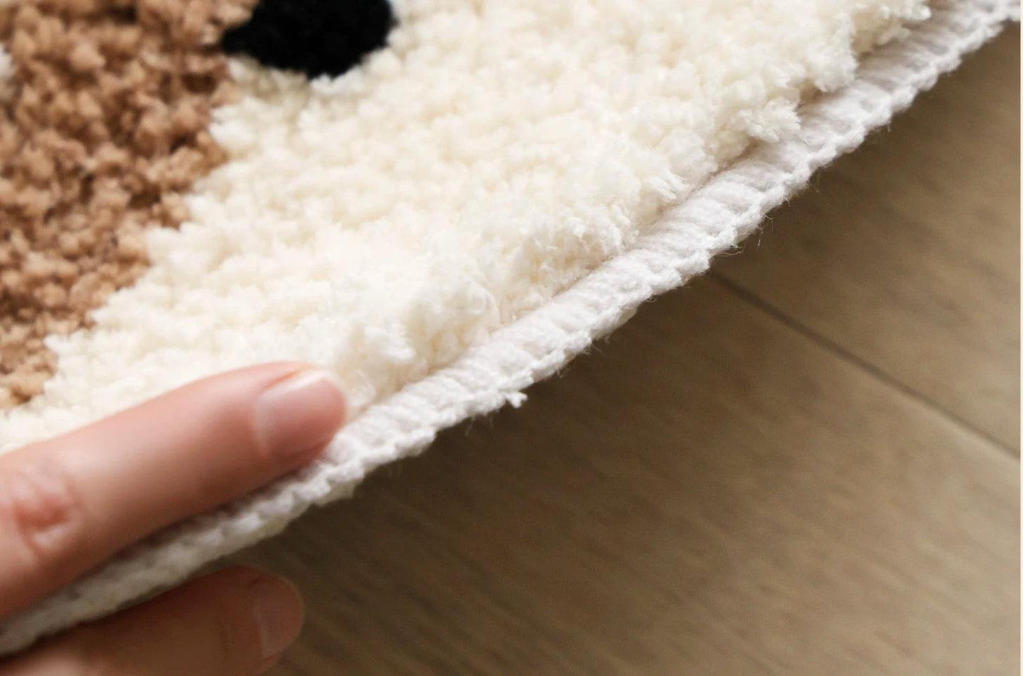 Nordic style Floral Flocked Round Rug │ Fluffy Area Bedroom Bedside Anti-Slip Carpet - Besontique Home