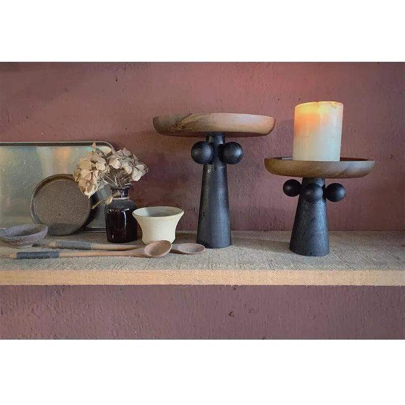 Nordic Style High Foot Solid Wooden Tray │ Modern Vintage Home Decorative Ornaments Organizer - Besontique Home