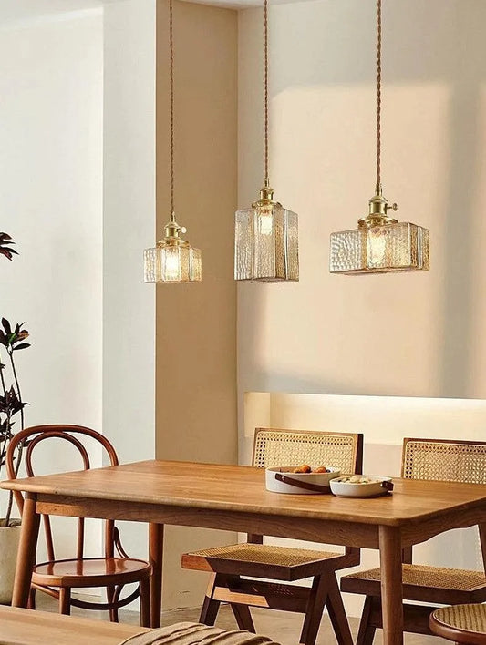 Nordic Vintage Glass Pendant Ceiling Lamp Lighting │ Modern Dining Table Chandeliers Hanging Light - Besontique Home