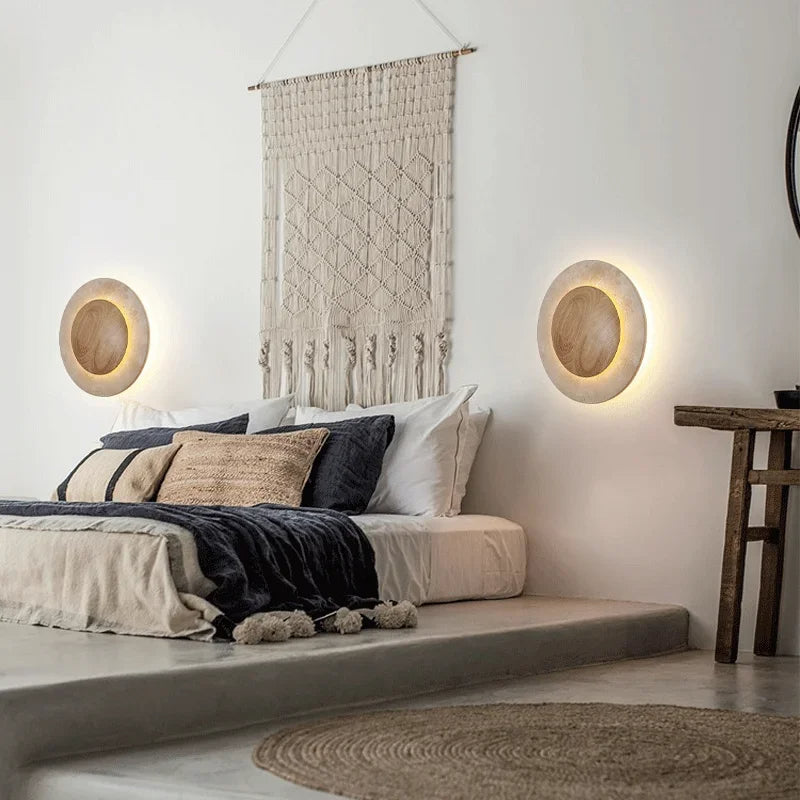 Nordic Wood Cave Stone Wall Light │ Modern Retro Style Wall Mounted Creative Lamp - Besontique Home