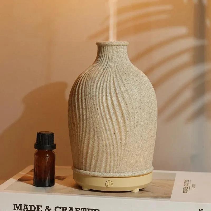 Polyresin Vase shape Essential Oil Humidifier │ Modern Boho Ultrasonic USB charging Aroma Diffuser - Besontique Home