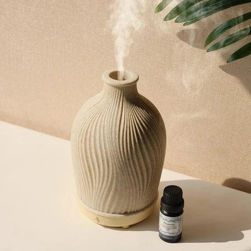 Polyresin Vase shape Essential Oil Humidifier │ Modern Boho Ultrasonic USB charging Aroma Diffuser - Besontique Home