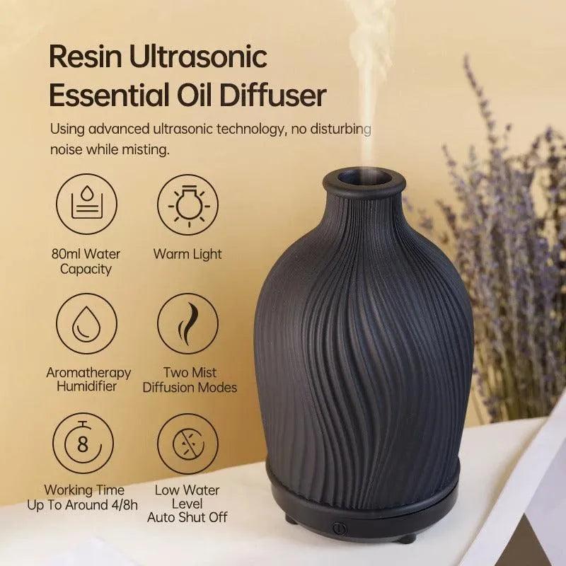Polyresin Vase shape Essential Oil Humidifier │ Modern Boho Ultrasonic USB charging Aroma Diffuser - Besontique Home