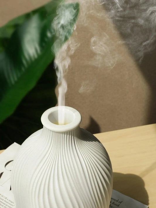 Polyresin Vase shape Essential Oil Humidifier │ Modern Boho Ultrasonic USB charging Aroma Diffuser - Besontique Home