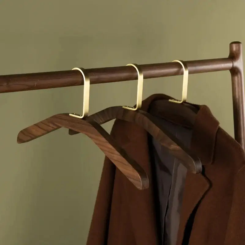 premium-wood-gold-metal-hook-coat-clothes-hanger-modern-retro-wooden-wardrobe-clothing-organizer-besontique-home-27243 - Besontique Home