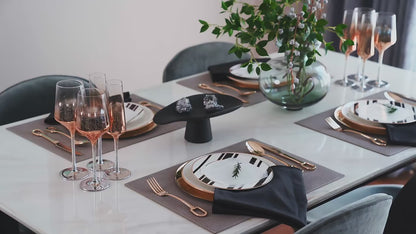 European Style Luxury Cutlery 4 pcs Set │ Stainless Steel Knife Fork Spoon Modern Tableware Elegant Kitchenware