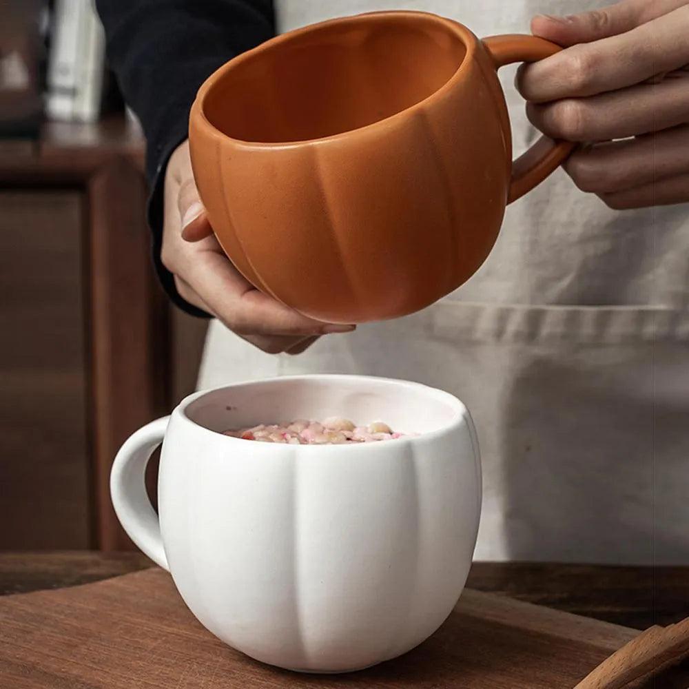 Pumpkin Shape Autumn Fall Coffee Mug │ Halloween Themed Pumpkin Cup │ Kitchenware - Besontique Home