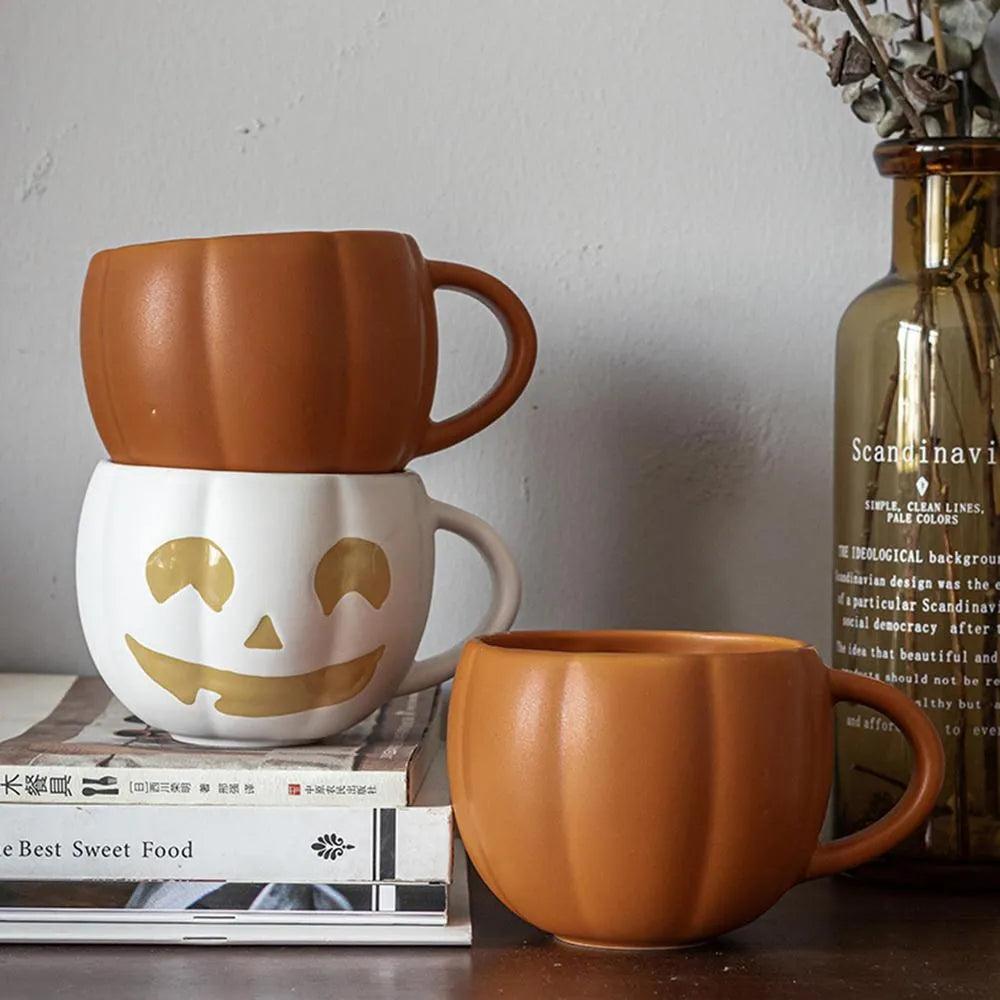 Pumpkin Shape Autumn Fall Coffee Mug │ Halloween Themed Pumpkin Cup │ Kitchenware - Besontique Home