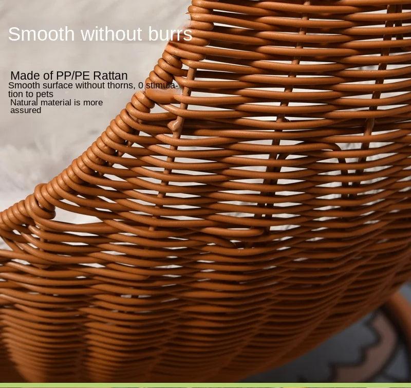 Rattan Cat Nest Hanging Basket | Pet-Friendly Pet Hammock Cat Dog Furniture - Besontique Home