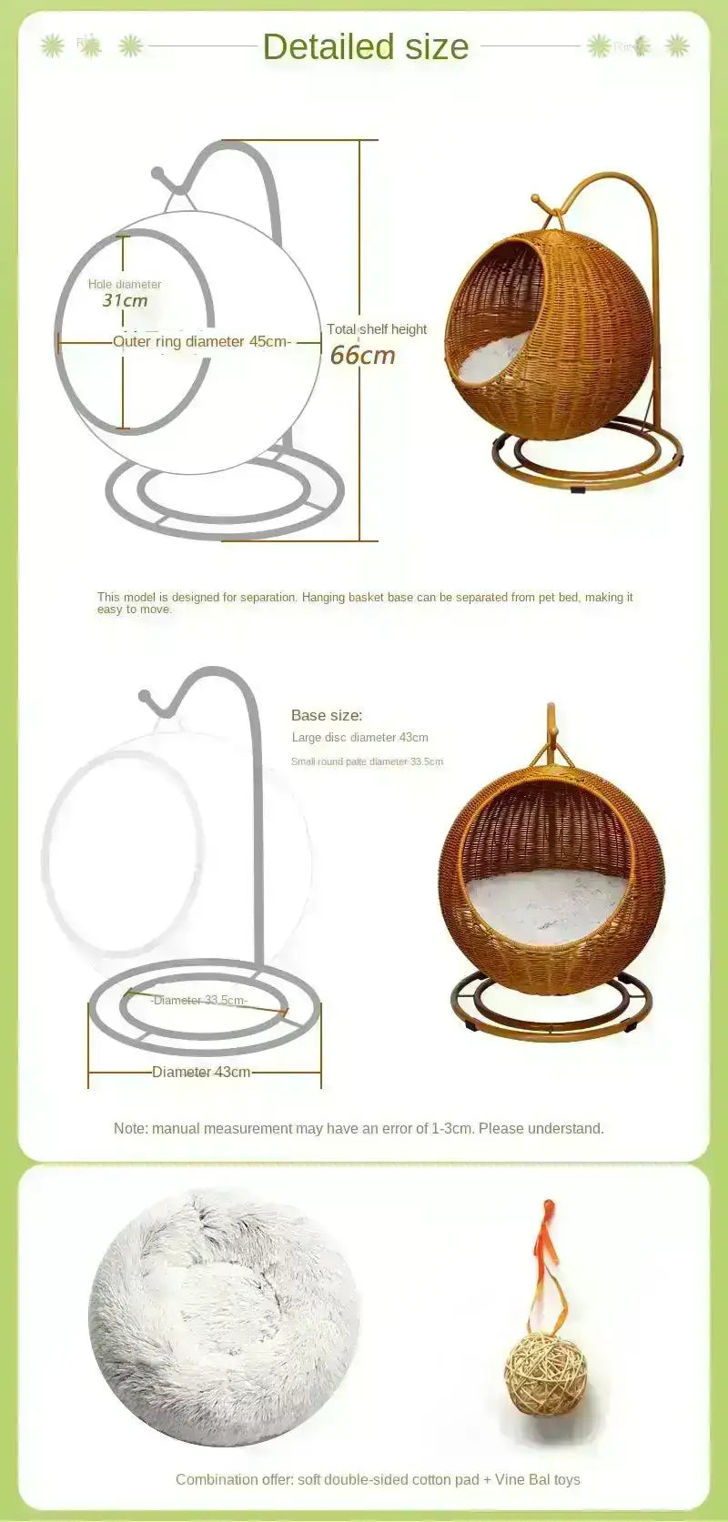 rattan-cat-nest-hanging-basket-or-pet-friendly-pet-hammock-cat-dog-furniture-besontique-home-82356 - Besontique Home