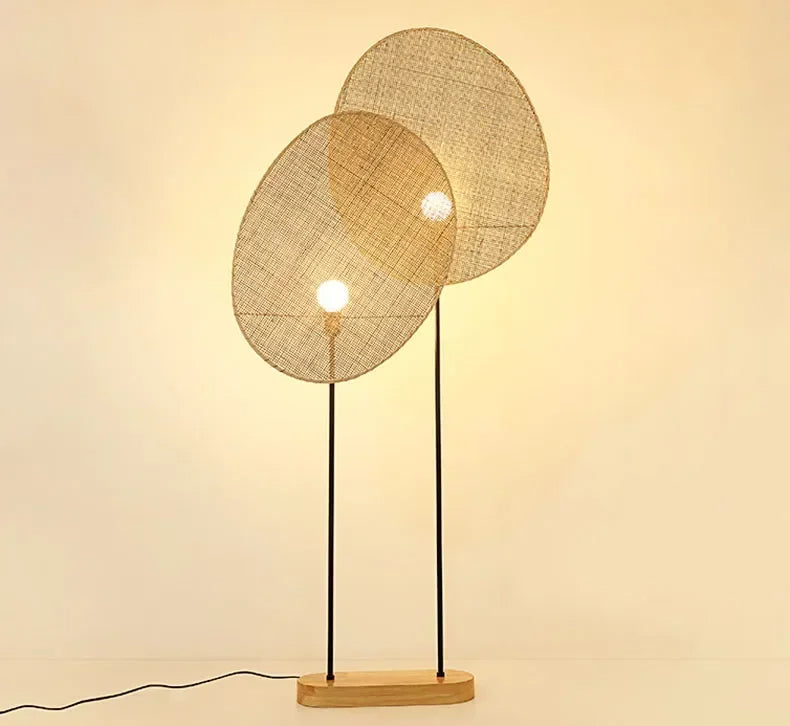 Rattan Weaving Japandi Floor Lamp │ Modern Vintage Home Mood Tall Stand Light - Besontique Home