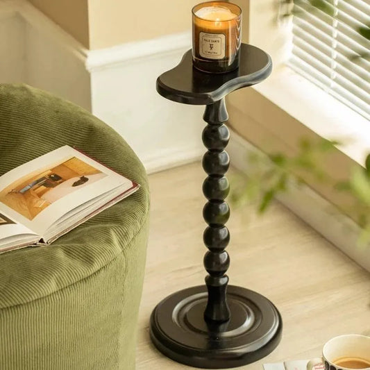 Retro Solid Wood Small Side Table │ Round Medieval Solid Wood Small Coffee Table Furniture - Besontique Home