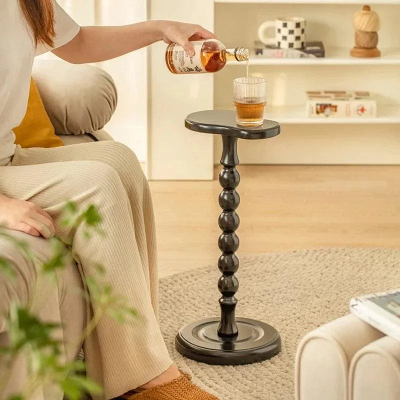Retro Solid Wood Small Side Table │ Round Medieval Solid Wood Small Coffee Table Furniture - Besontique Home