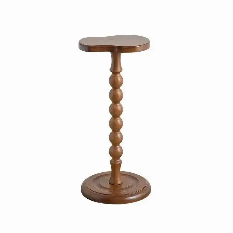 Retro Solid Wood Small Side Table │ Round Medieval Solid Wood Small Coffee Table Furniture - Besontique Home