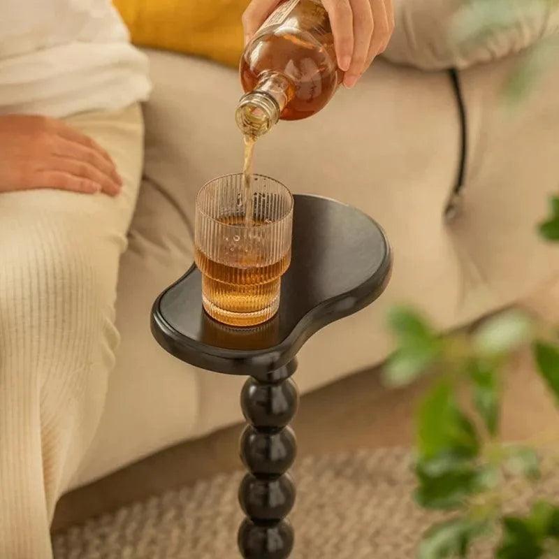 Retro Solid Wood Small Side Table │ Round Medieval Solid Wood Small Coffee Table Furniture - Besontique Home
