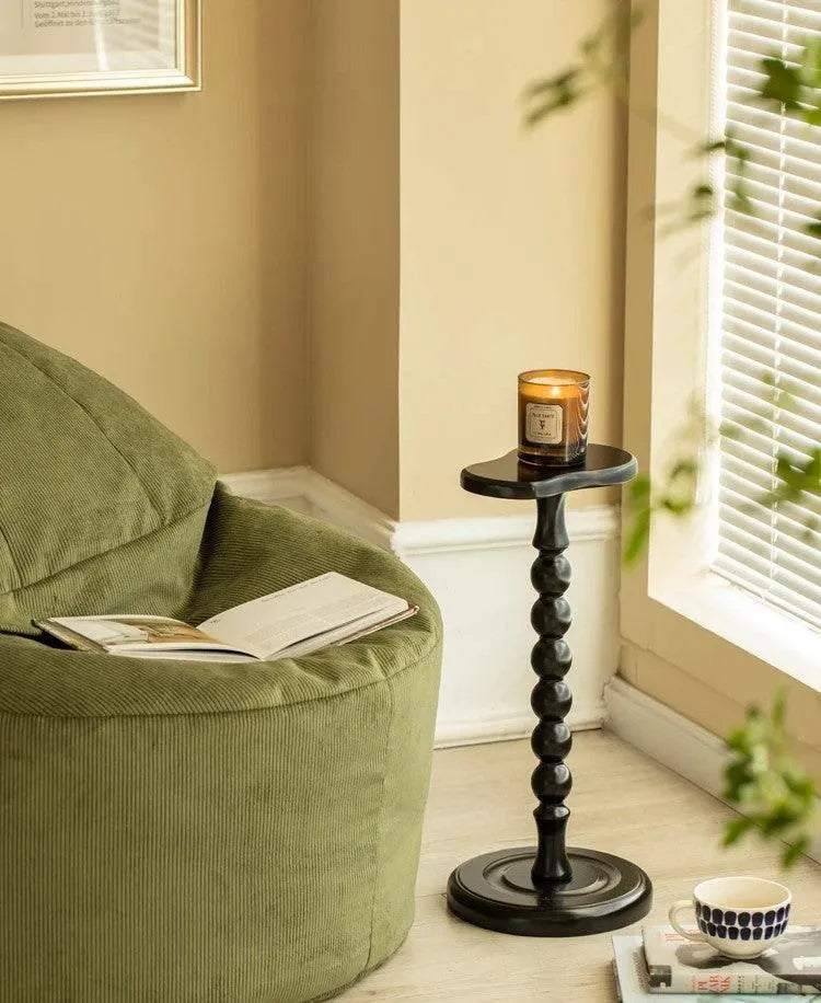 Retro Solid Wood Small Side Table │ Round Medieval Solid Wood Small Coffee Table Furniture - Besontique Home