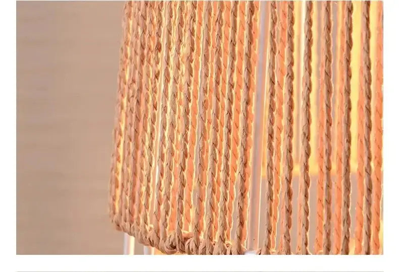 Retro Style Linen Art Hemp Rope Floor Lamp │ Japandi Rattan Weaving Home Tripod Standing Light - Besontique Home