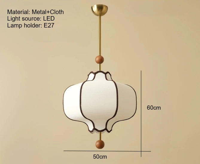 Retro Style Pendant Wooden Ball Ceiling Light │ Japandi Dining Room Hanging Lamp - Besontique Home