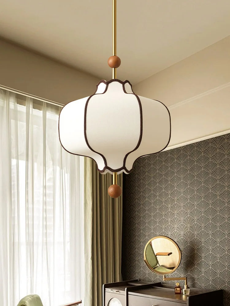 Retro Style Pendant Wooden Ball Ceiling Light │ Japandi Dining Room Hanging Lamp - Besontique Home