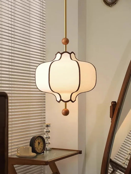 Retro Style Pendant Wooden Ball Ceiling Light │ Japandi Dining Room Hanging Lamp - Besontique Home