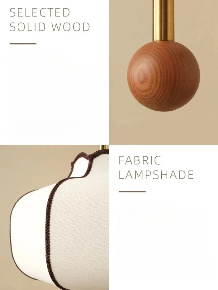 Retro Style Pendant Wooden Ball Ceiling Light │ Japandi Dining Room Hanging Lamp - Besontique Home